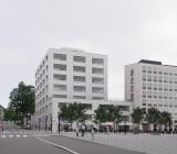 Nya byggnaden vid Handelshögskolan i Göteborg, som får elinstallationer av Instalco. Illustration: Akademiska Hus