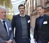 Carl-Erik Brohn, konsult, Andreas Udd, vd VRA Rörinstallationer, och Per Ström, mjukvaruutvecklare på Avantec, drev tillsammans SPUF-projektet BIP AI för VVS i tidiga skeden. Foto: Agnes Karnatz