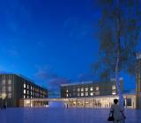 Illustration av det nya sjukhuset i Nordmøre og Romsdal, Hjelset-projektet. Foto: Bravida