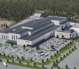 Hitachi Energys nya anläggning i finska Korsholm. Illistration: Granlund Arkkitehdit