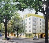 Familjebostäders projekt Kabelverket i Älvsjö i södra Stockholm. 133 lägenheter byggs i en första etapp i området, där totalt 1.600 lägenheter planeras. Illustration: Serneke