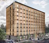 Strawberrys och Slättös nya hotell i Falkenberg. Illustration: MOD Arkitekter