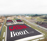 Den andra etappen av tre i Catena logistikområde E-City Engelholm blir också den största på 42.000 kvadratmeter. Illustration: Lindab