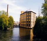 Centrala Norrköping med en av de mest kända gamla industribyggnaderna från textileran i Motala ström. Foto: Colourbox