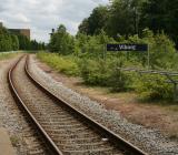 Järnvägsspår in mot Viborg på Jylland. Foto: Colourbox