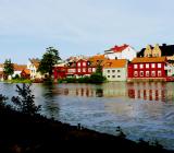 Gamla stan i Eskilstuna, sett över ån från centrumsidan. Foto: Colourbox