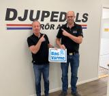 Michael Billfeldt (tv), region- och rekryteringsansvarig i Västsverige, och Karl-Johan Kjellner, grundare och vd för Djupedals Rör. Foto: Bad & Värme Michael Billfeldt (tv), region- och rekryteringsansvarig i Västsverige, och Karl-Johan Kjellner, grundare och vd för Djupedals Rör. Foto: Bad & Värme