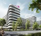 Deutsche Telekoms blivande nya kontorskomplex i Hamburg i norra Tyskland. Illustration: Jürgen Engel Architekten
