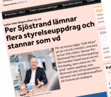 Installationssiffrors artikel om att Per Sjöstrand stannar som vd för Instalco. Foto: Installationssiffror