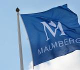 Vattenteknikföretaget Malmbergs flagga. Foto: Malmberg