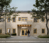 Nya Vätternskolan i Motala. Illustration: What Arkitektur/Norconsult