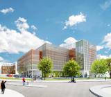 Illustration över nya parkeringshuset vid Örebro Universitetssjukhus. Illustration: Klara Arkitekter
