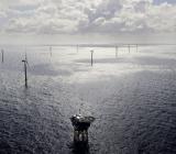 Örsteds havsvindkraftpark Borkum Riffgrund 1, i närheten av den planerade Borkum Riffgrund 1. Foto: Örsted