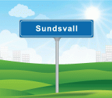 Vägskylt Sundsvall. Illustration: Kasper Nymann/Colourbox