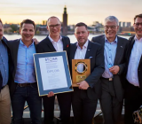 Mikael Börjesson, Kalle Silén, Christoffer Lindström, Robert Kristiansson, Jan Risén och Kenth Granljung var stolta representanter för Swegon under prisutdelningen på Münchenbryggeriet i Stockholm. Foto: Elise Florman