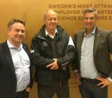 (från vänster) Björn Qvist, affärsområdeschef ÅF Buildings , Bertil Olsson, vd på på Teamab, och Anders Lundin ÅFs regionchef norr affärsområde Buildings. Foto: ÅF