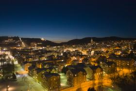 Vintervy över Örnsköldsvik. Foto: Örnsköldsviks kommun