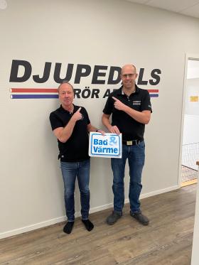 Michael Billfeldt (tv), region- och rekryteringsansvarig i Västsverige, och Karl-Johan Kjellner, grundare och vd för Djupedals Rör. Foto: Bad & Värme Michael Billfeldt (tv), region- och rekryteringsansvarig i Västsverige, och Karl-Johan Kjellner, grundare och vd för Djupedals Rör. Foto: Bad & Värme