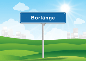 Ortsskylt Borlänge. Illustration: Colourbox