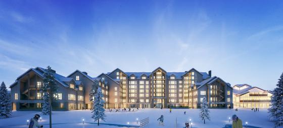 Illustration över blivande hotellet Skistar Lodge Hundfjället. Illustration: Skistar Illustration över blivande hotellet Skistar Lodge Hundfjället. Illustration: Skistar
