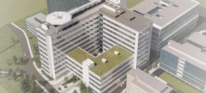 Nya byggnad 61 vid Danderyds sjukhus. Foto: Carlstedt arkitekter/CF Møller