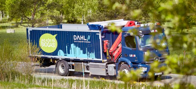 En av Dahls lastbilar. Foto: Dahl