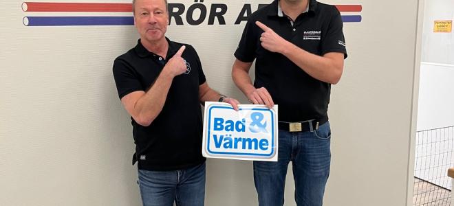 Michael Billfeldt (tv), region- och rekryteringsansvarig i Västsverige, och Karl-Johan Kjellner, grundare och vd för Djupedals Rör. Foto: Bad & Värme Michael Billfeldt (tv), region- och rekryteringsansvarig i Västsverige, och Karl-Johan Kjellner, grundare och vd för Djupedals Rör. Foto: Bad & Värme