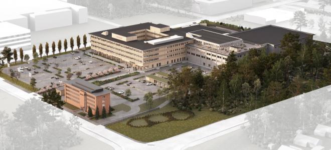 Hitachi Energys nya lokaler i Västerås. Illustration: Arkitekt Krook & Tjäder