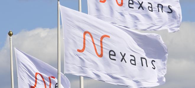 Flaggor vid Nexans-anläggning. Foto: Nexans Flaggor vid Nexans-anläggning. Foto: Nexans