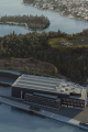 Nya kajanläggningen på marinbasen i Haakonsvern, Bergen. Illustration: Forsvarsbygg