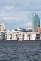 Västerås skyline, sedd från Mälaren, med bland annat landmärket Skrapan. Foto: www.fotoakuten.se
