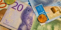 Svenska kronor i sedlar och mynt. Foto: Colourbox